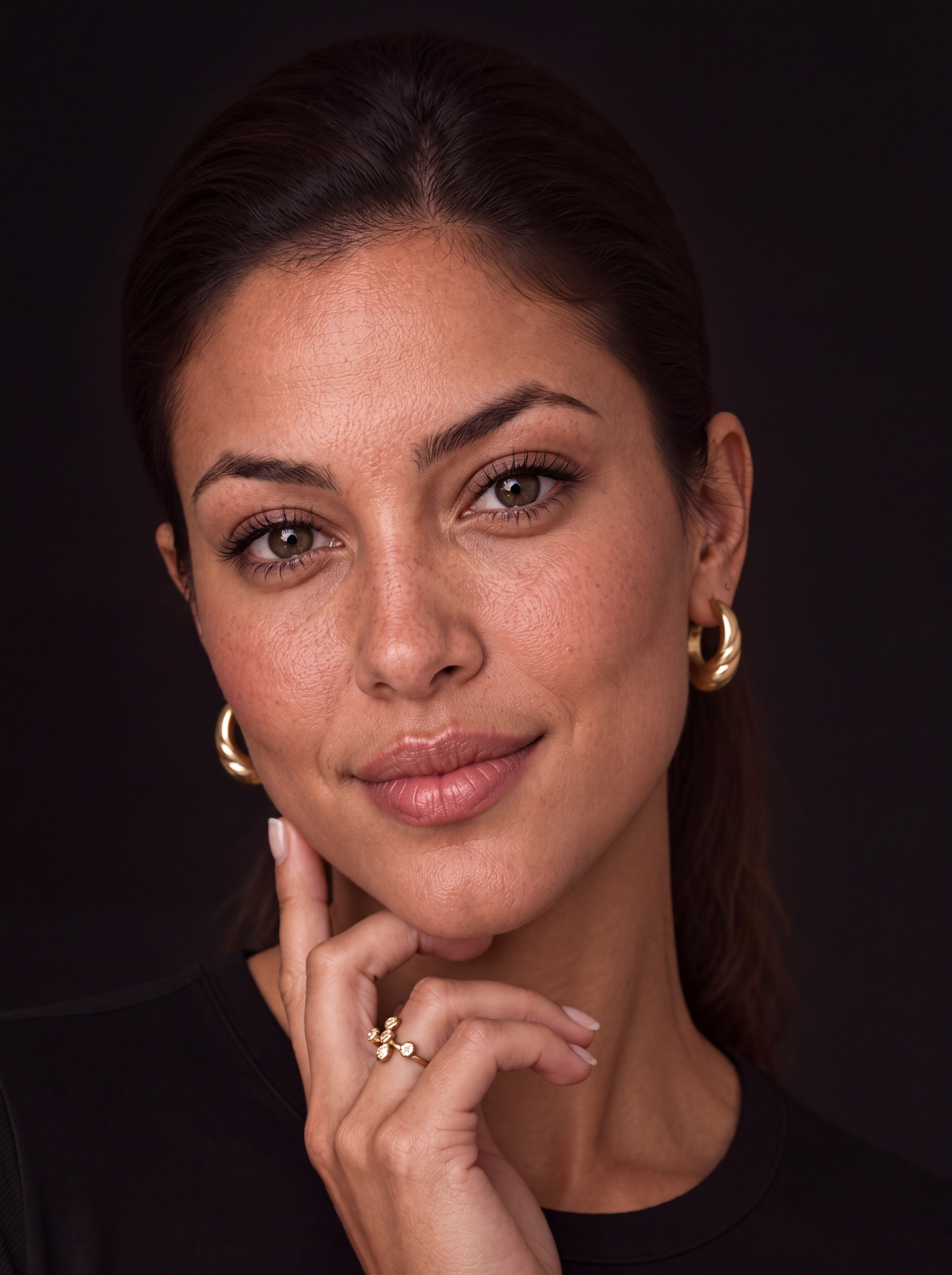 Anaya Blue in a luxury beauty editorial portrait
